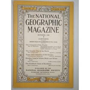 Vintage National Geographic Magazine October 1928